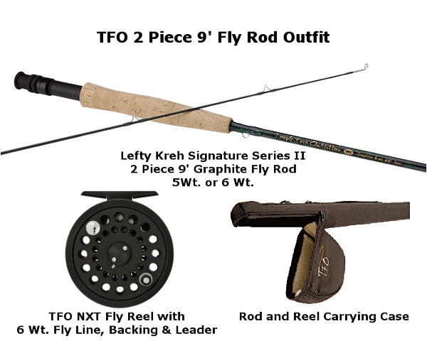 TFO Lefty Kreh 2 Piece 9' Fly Fishing Outfit with TFO Spooled Reel