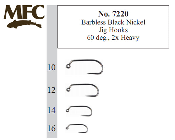 25 - Barbless Black Nickel Jig Hook