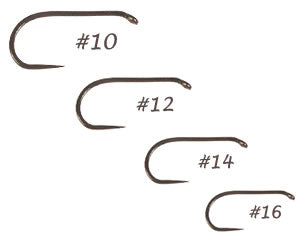 25 - Black Barbless Short Shank Dry Fly Hook #10-16