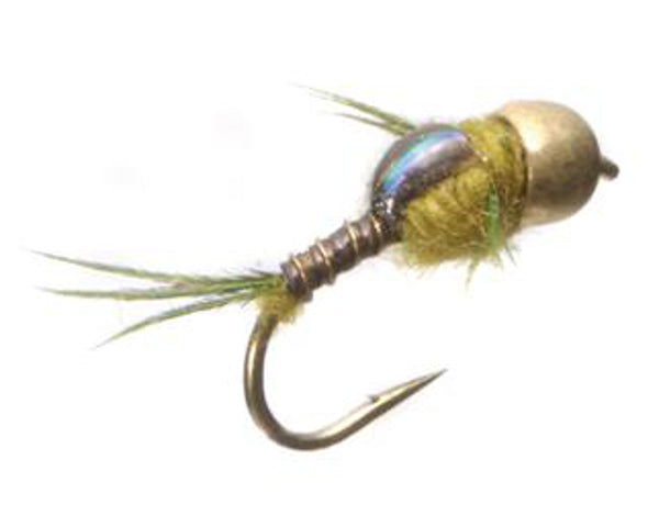 Micro Mayfly Tungsten - Gold/Olive - #14-20
