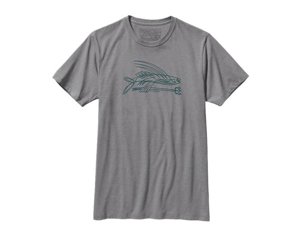 Patagonia Men's Pinstripe Flying Fishing Cotton/Poly T-Shirt - Feather Grey