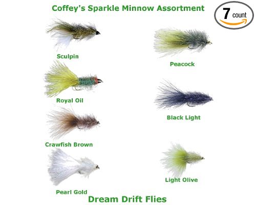 Coffey's Sparkle Minnow Streamer Assortment - 7 Flies