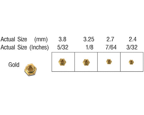 Tungsten Beads - Faceted - Gold. Sizes 2.4mm - 3.8mm