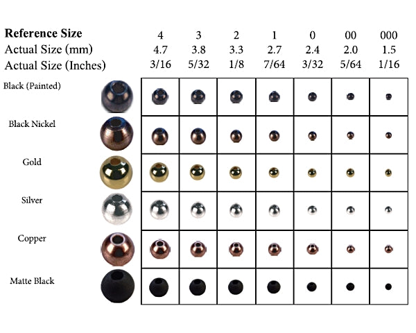 Tungsten Beads - Round - Black (Painted) - Sizes 1.5mm to 4.7mm